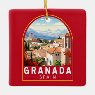 Granada Spanien Reise Kunst Vintage Keramikornament