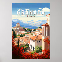 Granada Spanien Reisen Kunst Vintag