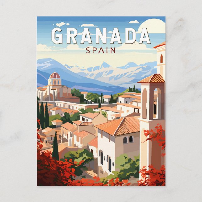 Granada Spanien Reisen Kunst Vintag Postkarte (Vorderseite)