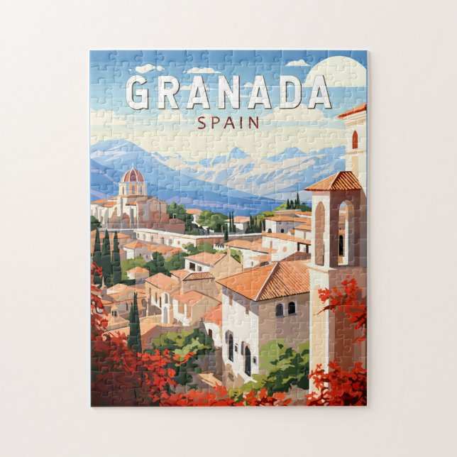 Granada Spanien Reisen Kunst Vintag Puzzle (Vertikal)