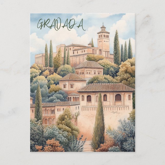 Granada Spanien Reisen Postkarte (Vorderseite)