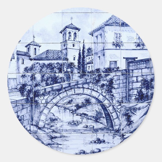 Granada, Spanien Runder Aufkleber (Vorderseite)