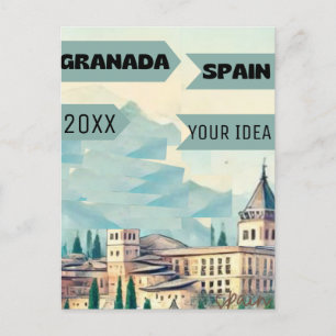 Granada Travel Printable Poster - Spanien Reisemög Postkarte