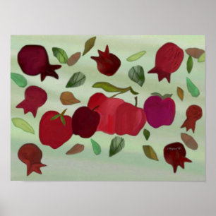 Granatäpfel & Äpfel Sweet Year Print Poster