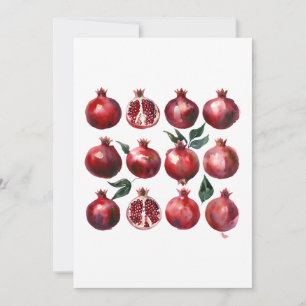 Granatapfel-Aquarell-Kunst Einladung