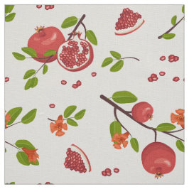 Granatäpfel auf weißen Baumwollstoffen oder Polyes Stoff