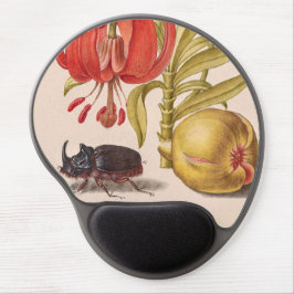 Granatapfel, Blume, Obst und Rhinozeros Gel Mousepad