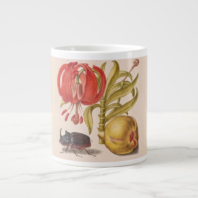 Granatapfel, Blume, Obst und Rhinozeros Jumbo-Tasse (Vorderseite)