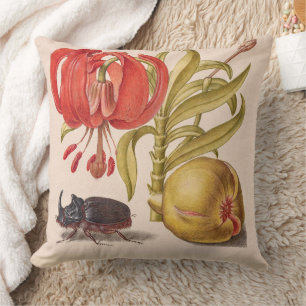 Granatapfel, Blume, Obst und Rhinozeros Kissen