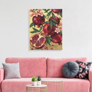 Granatapfel-Botanik-Ölgemälde-Wandkunst Leinwanddruck