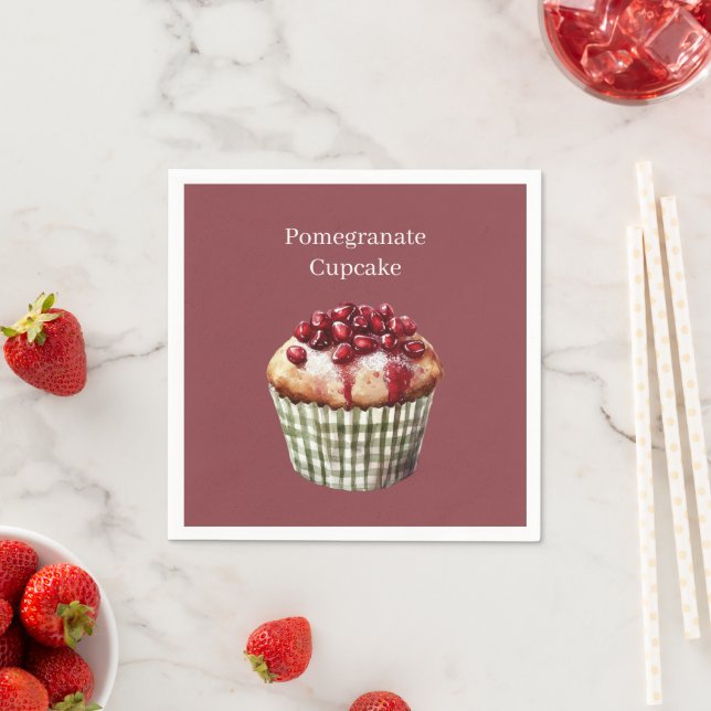 Granatapfel-Cupcake Serviette (Beispiel)