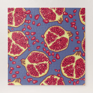 Granatapfel Frucht Nahtloses Muster Design Puzzle