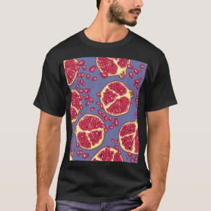 Granatapfel Frucht Nahtloses Muster Design T-Shirt
