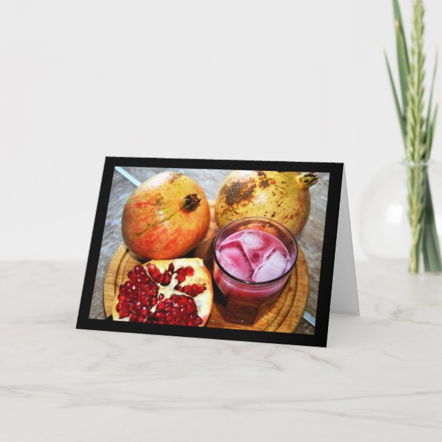 Granatapfel Frucht und Saft Karte (Vorderseite)