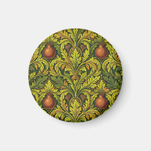 Granatapfel Goldenes Blattwerk Verziert William Mo Magnet