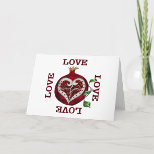 Granatapfel Herz LIEBE Valentinstag Feiertagskarte