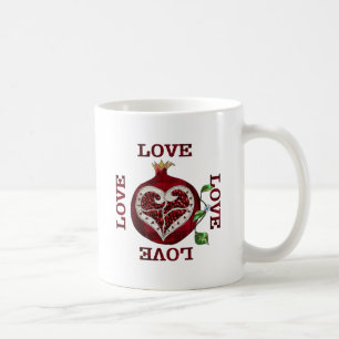 Granatapfel Herz LIEBE Valentinstag Kaffeetasse