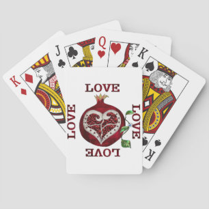 Granatapfel Herz LIEBE Valentinstag Spielkarten