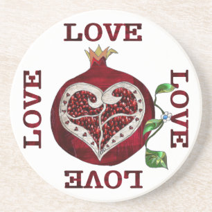 Granatapfel Herz LIEBE Valentinstag Untersetzer