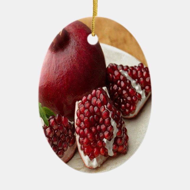 Granatapfel Keramik Ornament (Vorne)