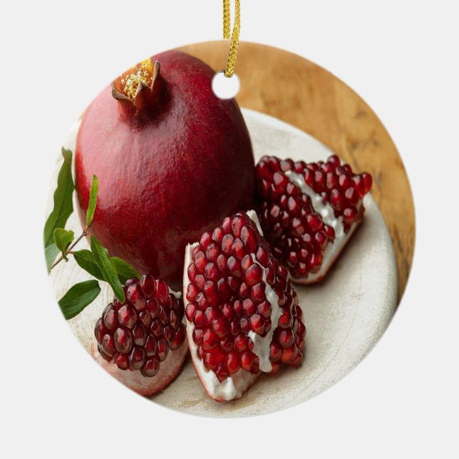 Granatapfel Keramik Ornament (Vorne)