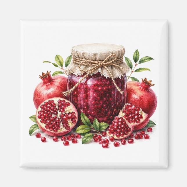 Granatapfel-Marmeladen-Magnet  Magnet (Vorne)