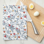 Granatapfel mit Blumen Geschirrtuch<br><div class="desc">Rot,  Blau und Gold Rosh Hashanah inspirierte Granatapfelbaummuster durch Shelby Allison.</div>