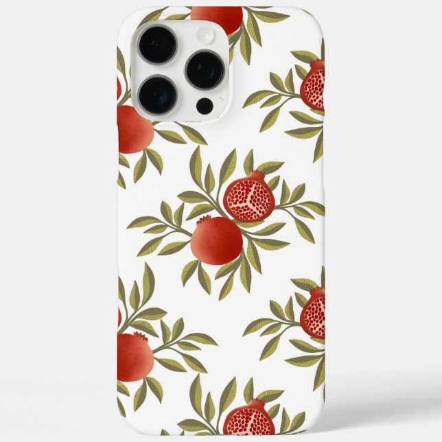 Granatapfel-Muster Botanisch iPhone 16 Pro Max  Case-Mate iPhone Hülle (Rückseite)