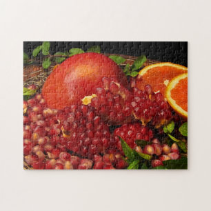 Granatapfel-Orange- und Minzpuzzle Puzzle