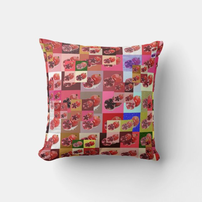 Granatapfel-Patchwork Betrüger-Steppdeckenkissen Kissen (Vorderseite)