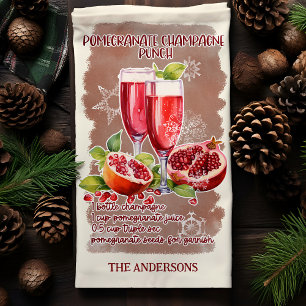Granatapfel-Punsch-Weihnachts-Cocktail-Rezept Geschirrtuch
