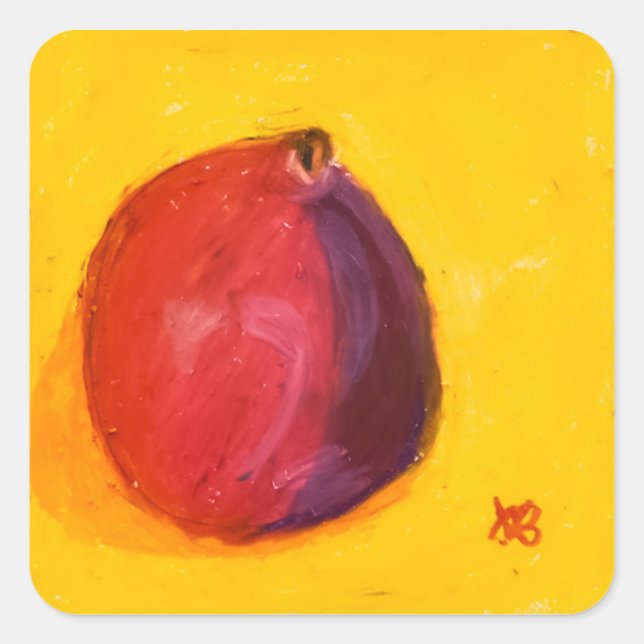 Granatapfel Quadratischer Aufkleber (Vorderseite)