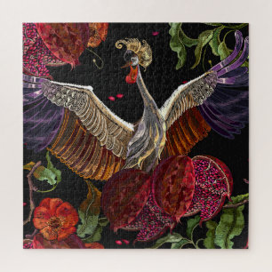 Granatapfel Rose: Stickereikunst Puzzle