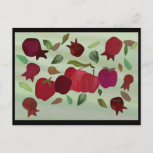 Granatäpfel und Äpfel Sweatjahrs Postkarte