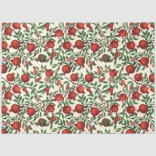 Granatäpfel und Bella Moths auf weißem Boden Seidenpapier