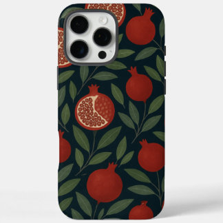 Granatäpfel und Blattmuster iPhone 16 Pro Max Hülle