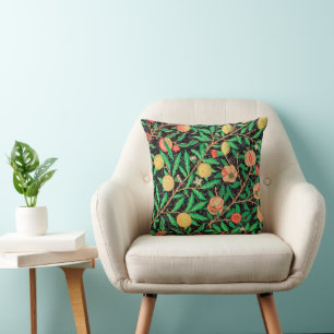 Granatapfel und Blumen auf Zweigen Kissen