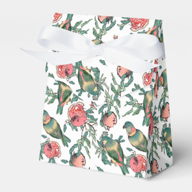 Granatapfel und Lovebirts Geschenkschachtel (Vorderseite)