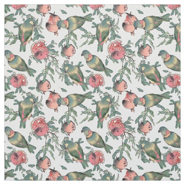 Granatapfel und Lovebirts Stoff (Muster)