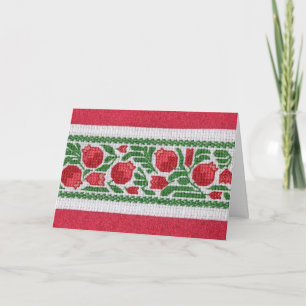 Granatäpfel und Seidennotecard Karte