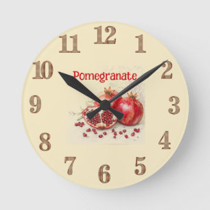 Granatapfel-Wanduhr Runde Wanduhr