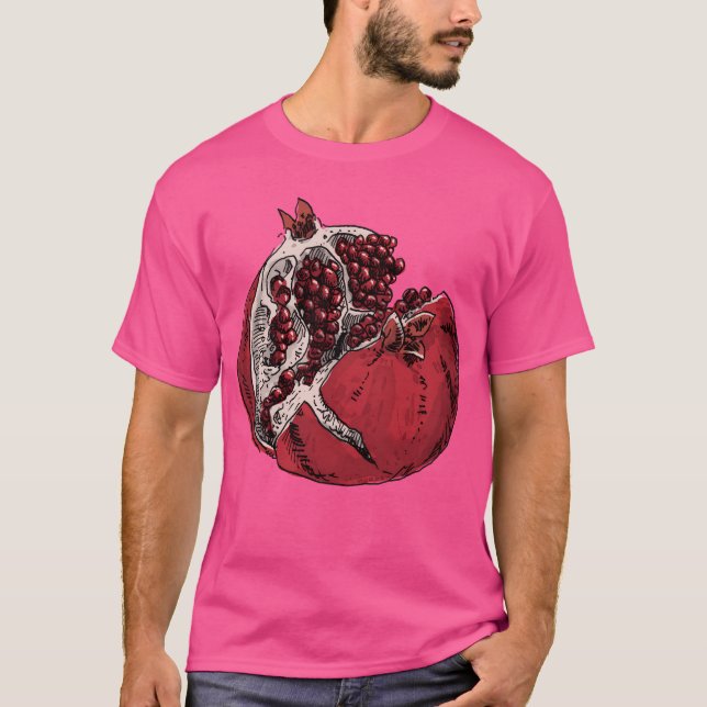 Granatapfel Zeichnend T-Shirt (Vorderseite)