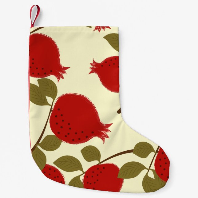 Granatapfelfrüchte: Cartoon Gelber Hintergrund Kleiner Weihnachtsstrumpf (Vorderseite)