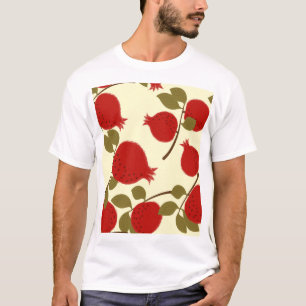 Granatapfelfrüchte: Cartoon Gelber Hintergrund T-Shirt