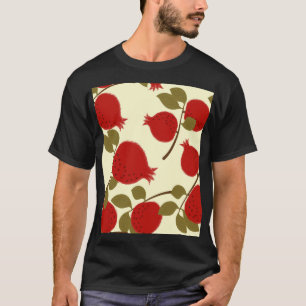 Granatapfelfrüchte: Cartoon Gelber Hintergrund T-Shirt