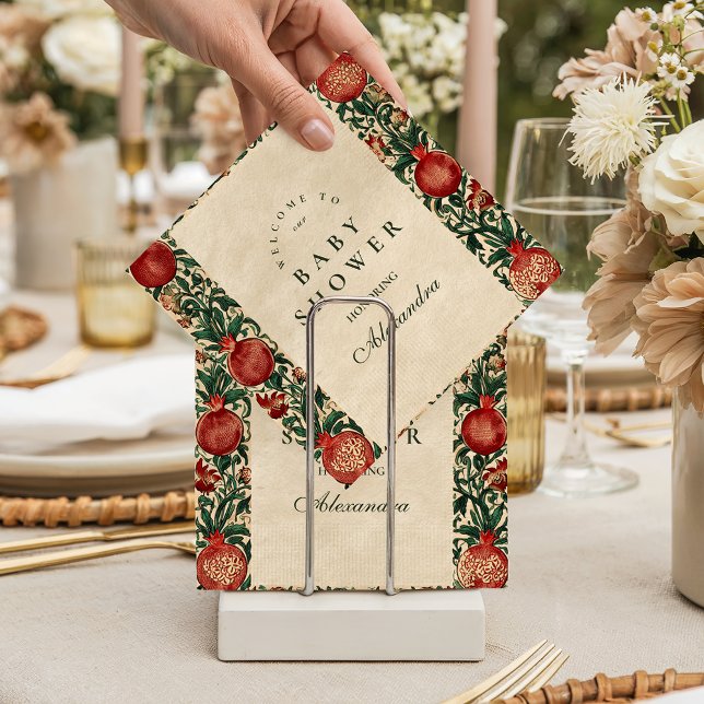 Granatapfelgarten Botanischer Baby-Empfang Serviette (Von Creator hochgeladen)