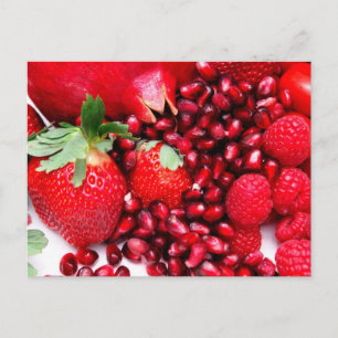 Granatbeeren und Himbeeren Postkarte