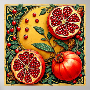 Granate Elegante Kunst, Dichtung und Musik Poster