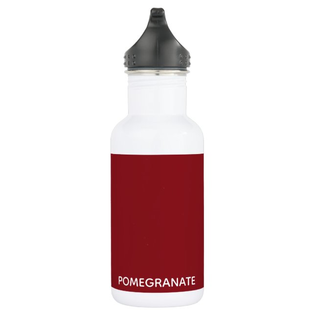 Granatrot - Name Edelstahlflasche (Rechts)