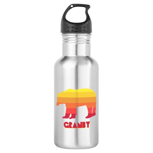 Granby Colorado Rainbow Bear Edelstahlflasche (Vorderseite)